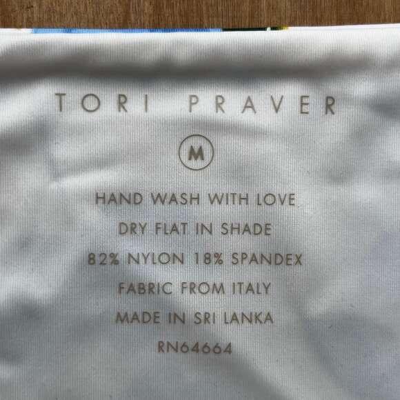 TORI PRAVER CAILA BOTTOM Women’s Side Ruched Floral Lined Bikini Bottoms M NWT - Picture 4 of 6